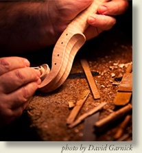 Tom carving a scroll